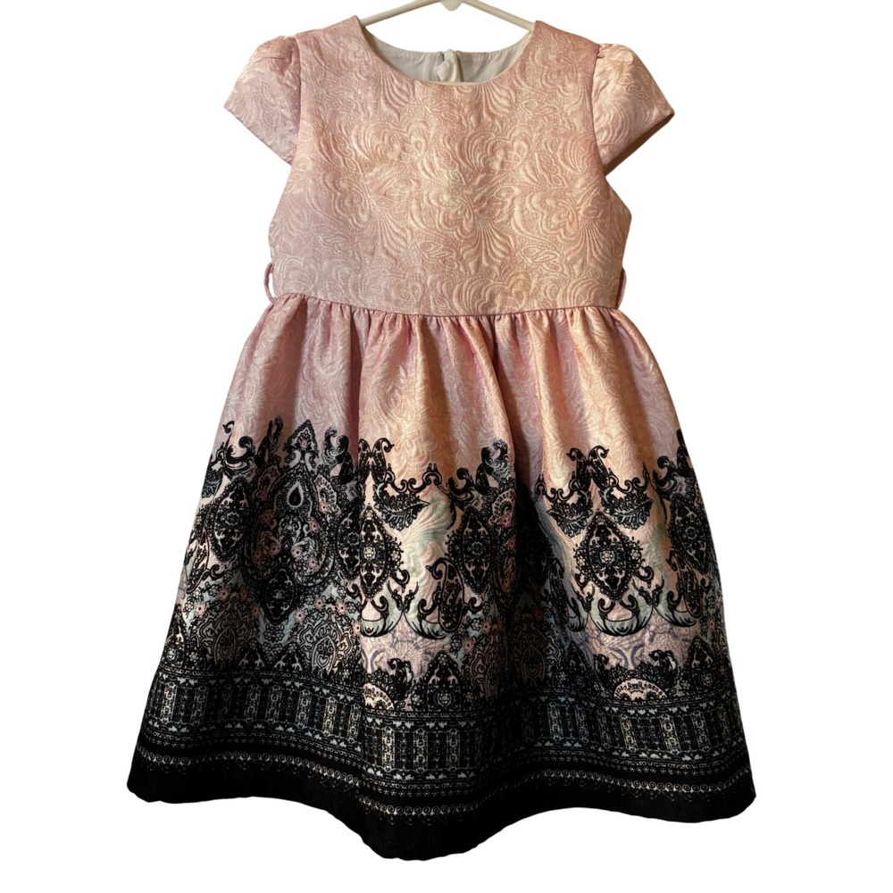 Childdkivy Girls Dress Sz 8 EUC Pink Floral Design Lined‎